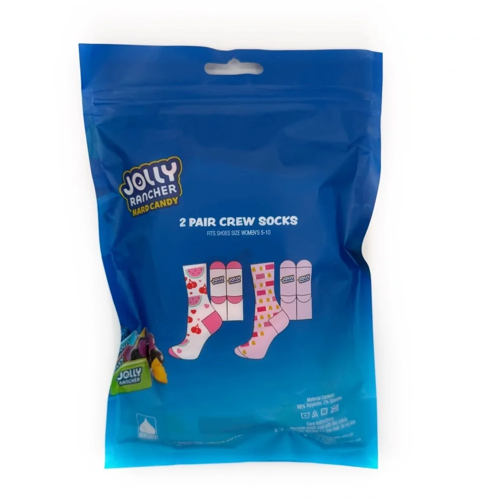 Jolly Rancher Candy Crew Socks Womens Gift Set Cherry Watermelon Light Pink Red